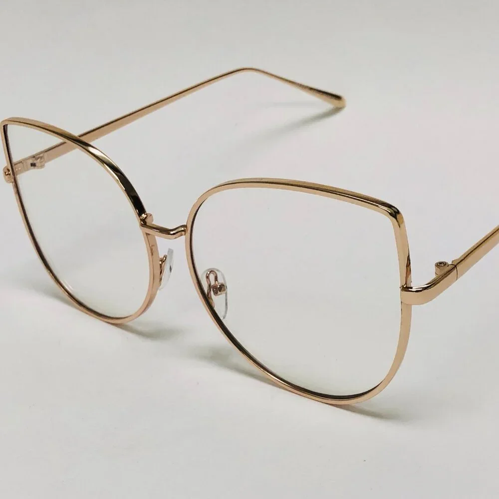 Female Sunglasses Gold Clear Lens Fashion Shades Lady Party Festiva Lentes Gafas
